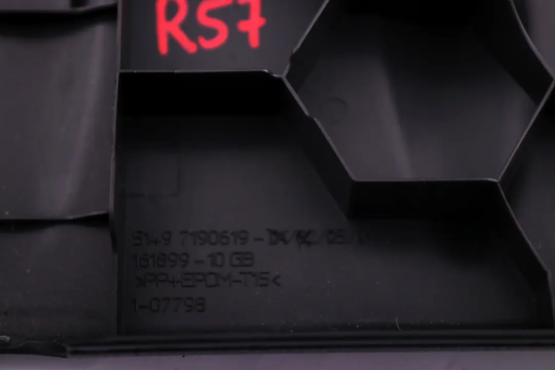 Boot Trunk Lid Inner Trim Cover Panel to BMW MINI Cooper R57 Cabrio with Part number 7190619 BMW MINI Cooper R57 Cabrio Boot Trunk Lid Inner Trim Cover Panel - SKU 7190619 - Part number 7190619