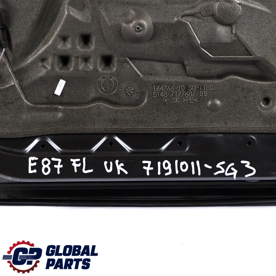 Door Front Left N/S Sparkling Graphite Metallic - A22 to BMW 1 Series E87 3 with Part number 7191011 BMW 1 Series E87 3 Door Front Left N/S Sparkling Graphite Metallic - A22 - SKU 7191011-SG3 - Part number 7191011
