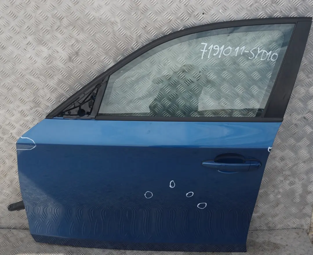 Door Front Left N/S Sydney Blau Blue - A19 to BMW 1 Series 10 E87 E87N LCI with Part number 7191011 BMW 1 Series 10 E87 E87N LCI Door Front Left N/S Sydney Blau Blue - A19 - SKU 7191011-SYD10 - Part number 7191011
