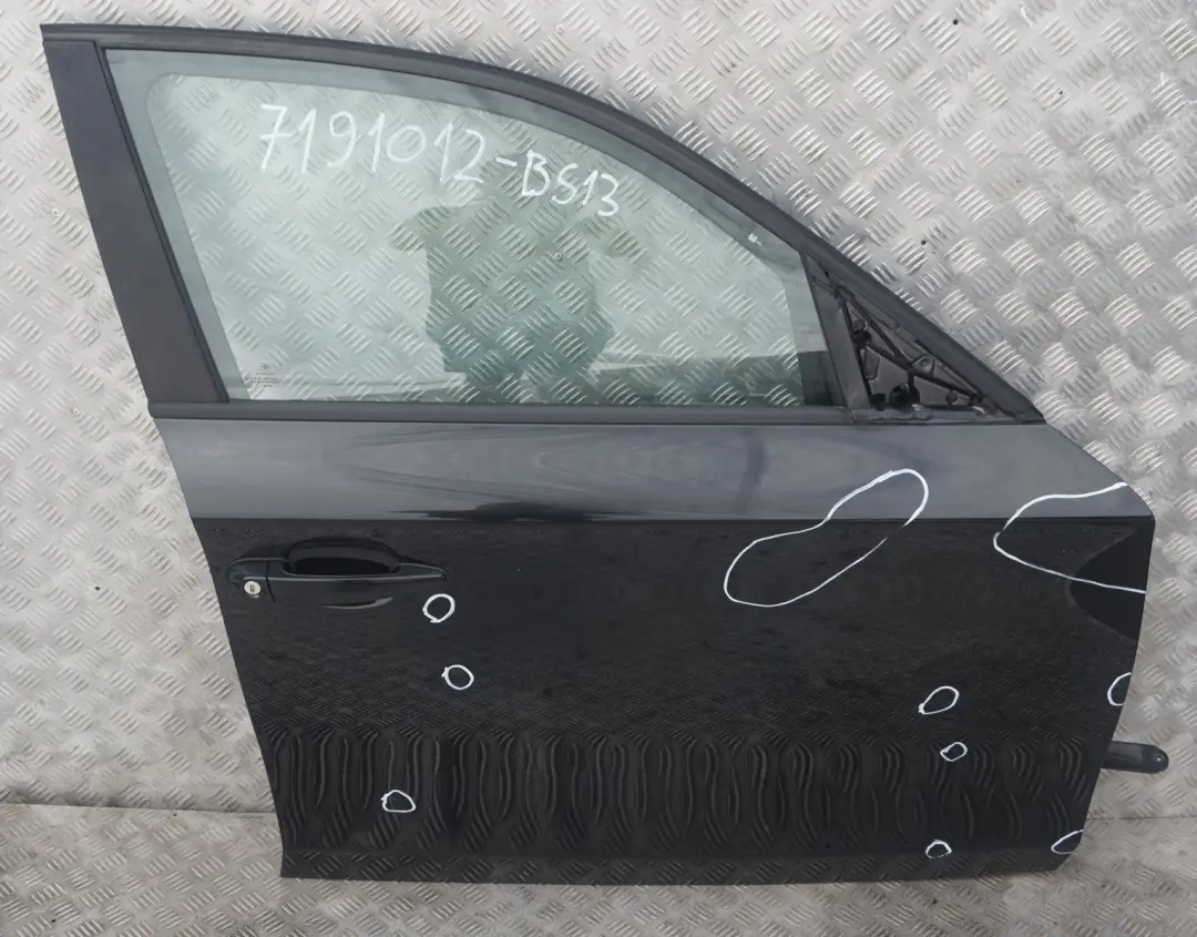 Door Front Right O/S Black Sapphire Metallic - 475 to BMW 1 SERIES 13 E87 E87N LCI with Part number 7191012 BMW 1 SERIES 13 E87 E87N LCI Door Front Right O/S Black Sapphire Metallic - 475 - SKU 7191012-BS13 - Part number 7191012
