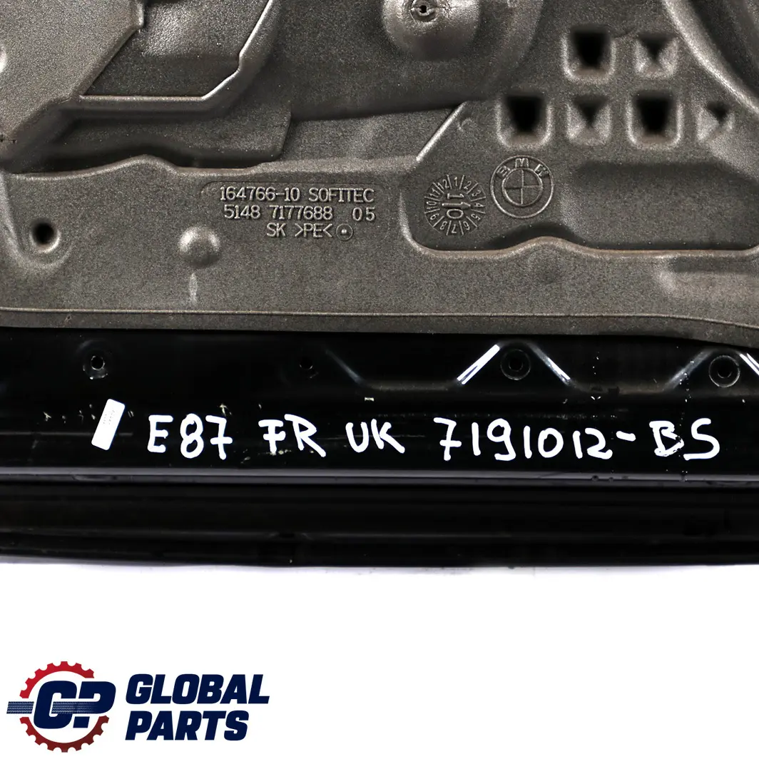 Door Front Right O/S Black Sapphire Metallic - 475 to BMW 1 Series E87 2 with Part number 7191012 BMW 1 Series E87 2 Door Front Right O/S Black Sapphire Metallic - 475 - SKU 7191012-BS2 - Part number 7191012