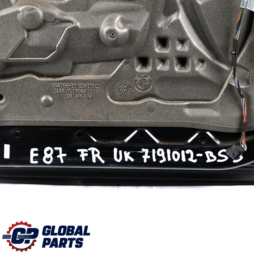 Door Front Right O/S Black Sapphire Metallic - 475 to BMW 1 Series E87 3 with Part number 7191012 BMW 1 Series E87 3 Door Front Right O/S Black Sapphire Metallic - 475 - SKU 7191012-BS3 - Part number 7191012