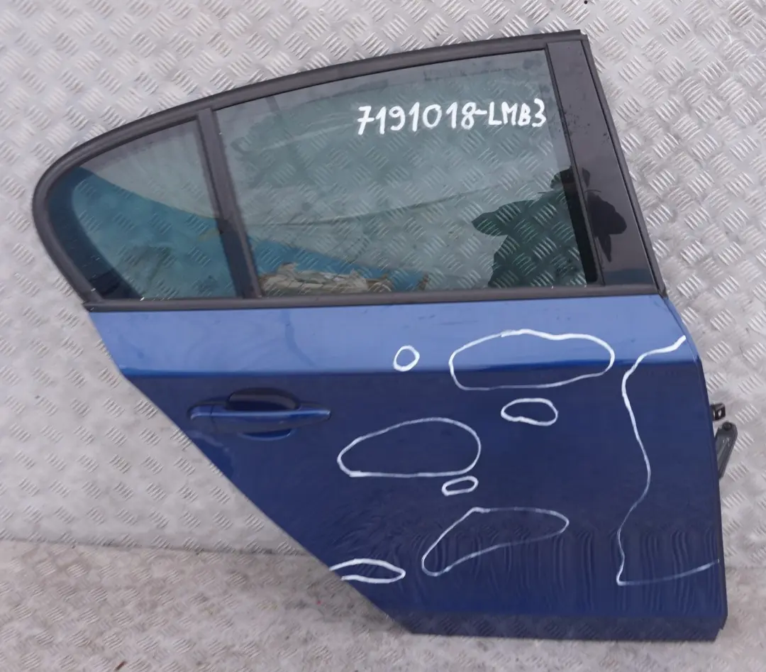 Door Rear Right O/S Le Mans Blau Blue Metallic - 381 to BMW 1 SERIES 3 E87 E87N with Part number 7191018 BMW 1 SERIES 3 E87 E87N Door Rear Right O/S Le Mans Blau Blue Metallic - 381 - SKU 7191018-LMB3 - Part number 7191018