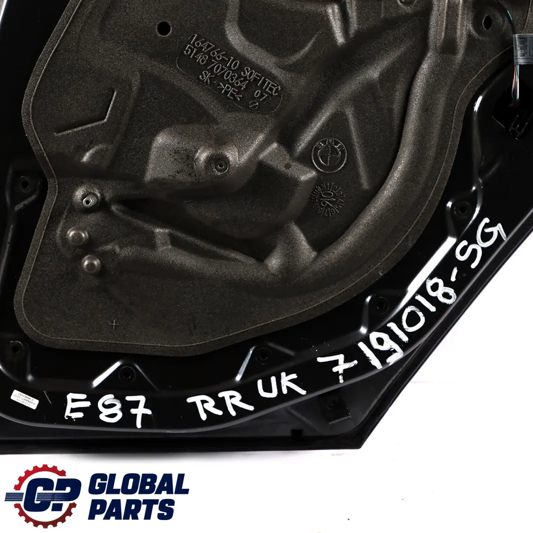 Door Rear Right O/S Sparkling Graphite Metallic - A22 to BMW 1 Series E87 with Part number 7191018 BMW 1 Series E87 Door Rear Right O/S Sparkling Graphite Metallic - A22 - SKU 7191018-SG - Part number 7191018