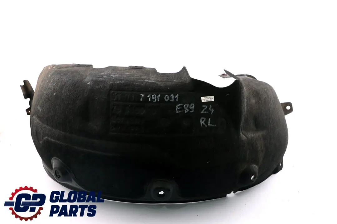 Tapa Paso de Rueda Carcasa Splash Trasera Izquierda para BMW Z4 E89 Roadster con número de pieza 7191031 BMW Z4 E89 Roadster Tapa Paso de Rueda Carcasa Splash Trasera Izquierda - SKU 7191031 - Número de pieza 7191031