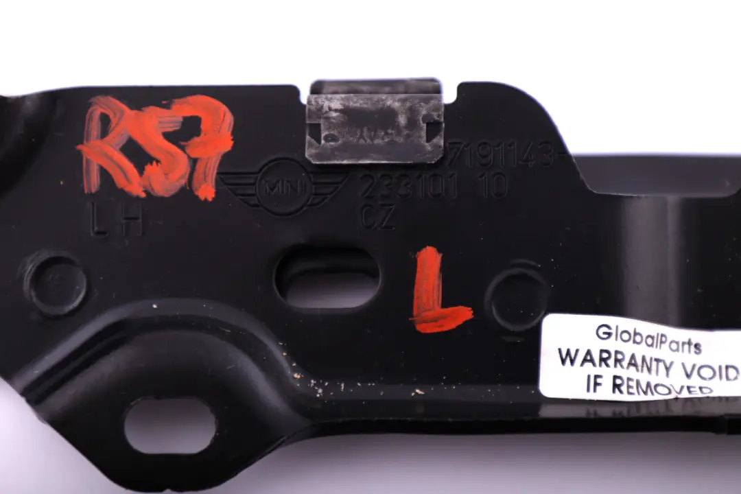 R57N LCI Junta De Soporte Techo Blando Arco Izquierdo para Mini Cabrio R57 con número de pieza 7191143 Mini Cabrio R57 R57N LCI Junta De Soporte Techo Blando Arco Izquierdo - SKU 7191143 - Número de pieza 7191143