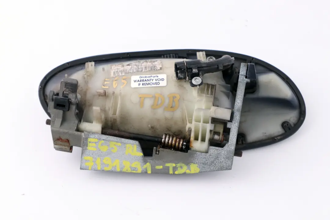 Outer Door Handle Opener Rear Left N/S Toledoblau Toledo Blue to BMW 7 Series E65 with Part number 7191891 BMW 7 Series E65 Outer Door Handle Opener Rear Left N/S Toledoblau Toledo Blue - SKU 7191891-TDB - Part number 7191891