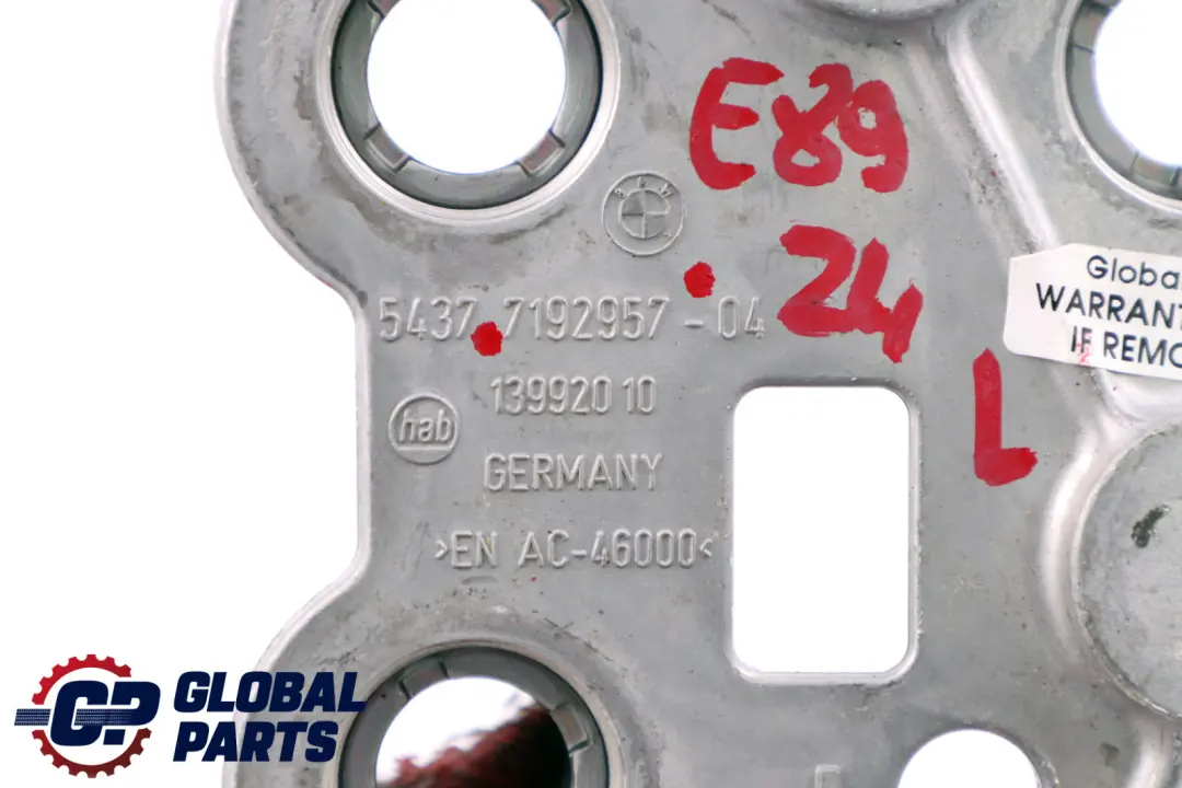 Left Rear Lower Convertible Mounting Plate Bracket to BMW Z4 Series E89 Roadster with Part number 7192957 BMW Z4 Series E89 Roadster Left Rear Lower Convertible Mounting Plate Bracket - SKU 7192957 - Part number 7192957