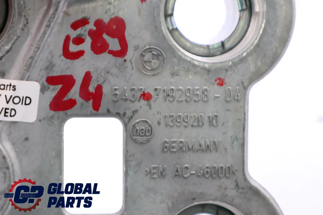 BMW Z4 Series E89 Roadster Right Rear Lower Convertible Mounting Plate Bracket - SKU 7192958 - Part number 7192958