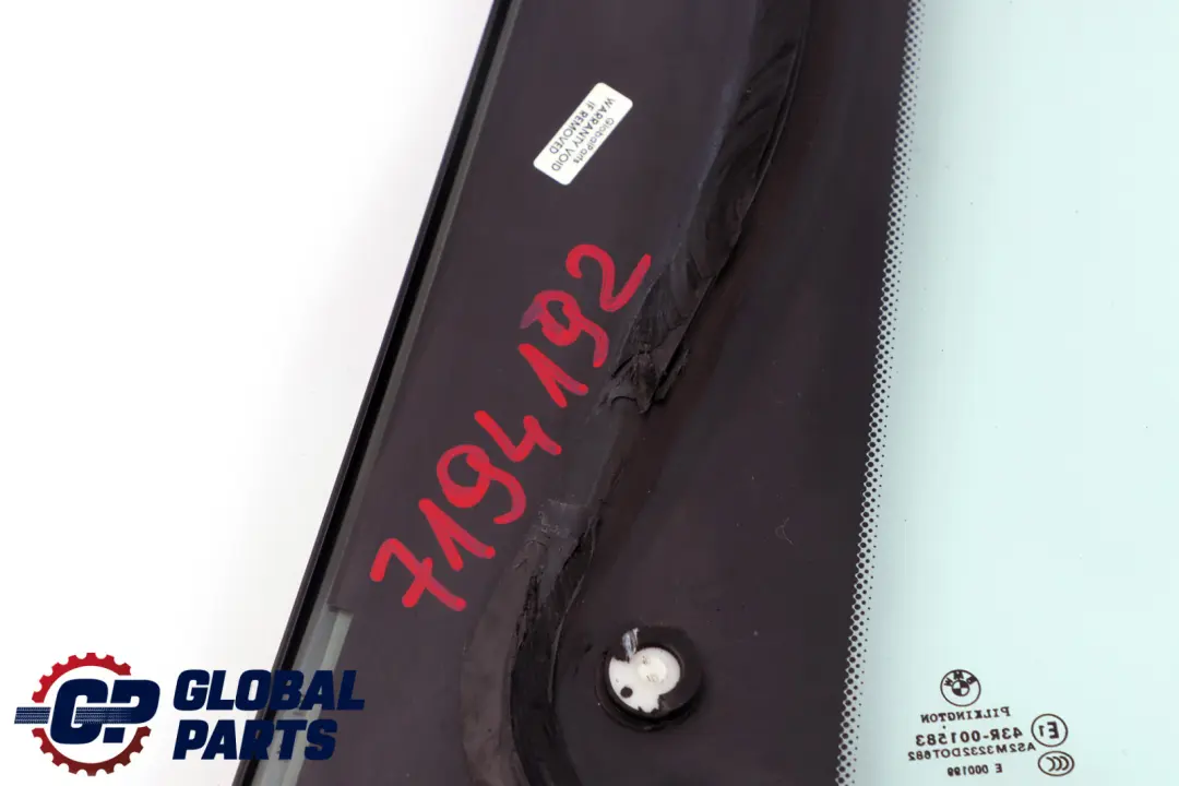 BMW 1 Series E81 Window Glass Rear Right High Gloss Glanzschwarz O/S - SKU 7194192 - Part number 7194192