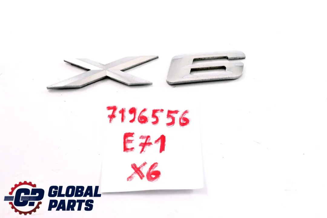 BMW X6 er E71 Hinten Schriftzug Emblem Logo Chrom X6 - SKU 7196556 - Teilenummer 7196556