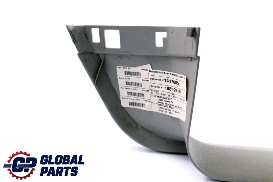 BMW X6 er E71 Verkleidung Heckklappe Links Gepäckraum Himmelgrau Grau - SKU 7197155 - Teilenummer 7197155