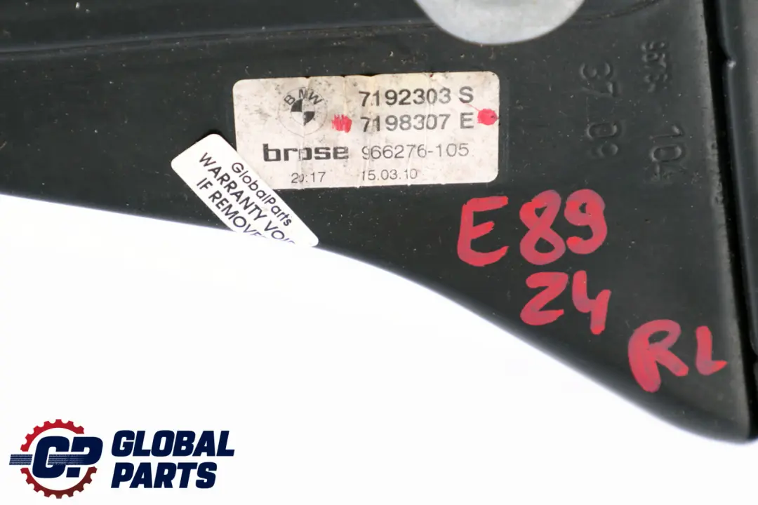 Motore Rgolatore Finestrino Posteriore Sinistro Lato Passeggero per BMW E89 con numero di parte 7198307 BMW E89 Motore Rgolatore Finestrino Posteriore Sinistro Lato Passeggero - SKU 7198307 - Numero di parte 7198307