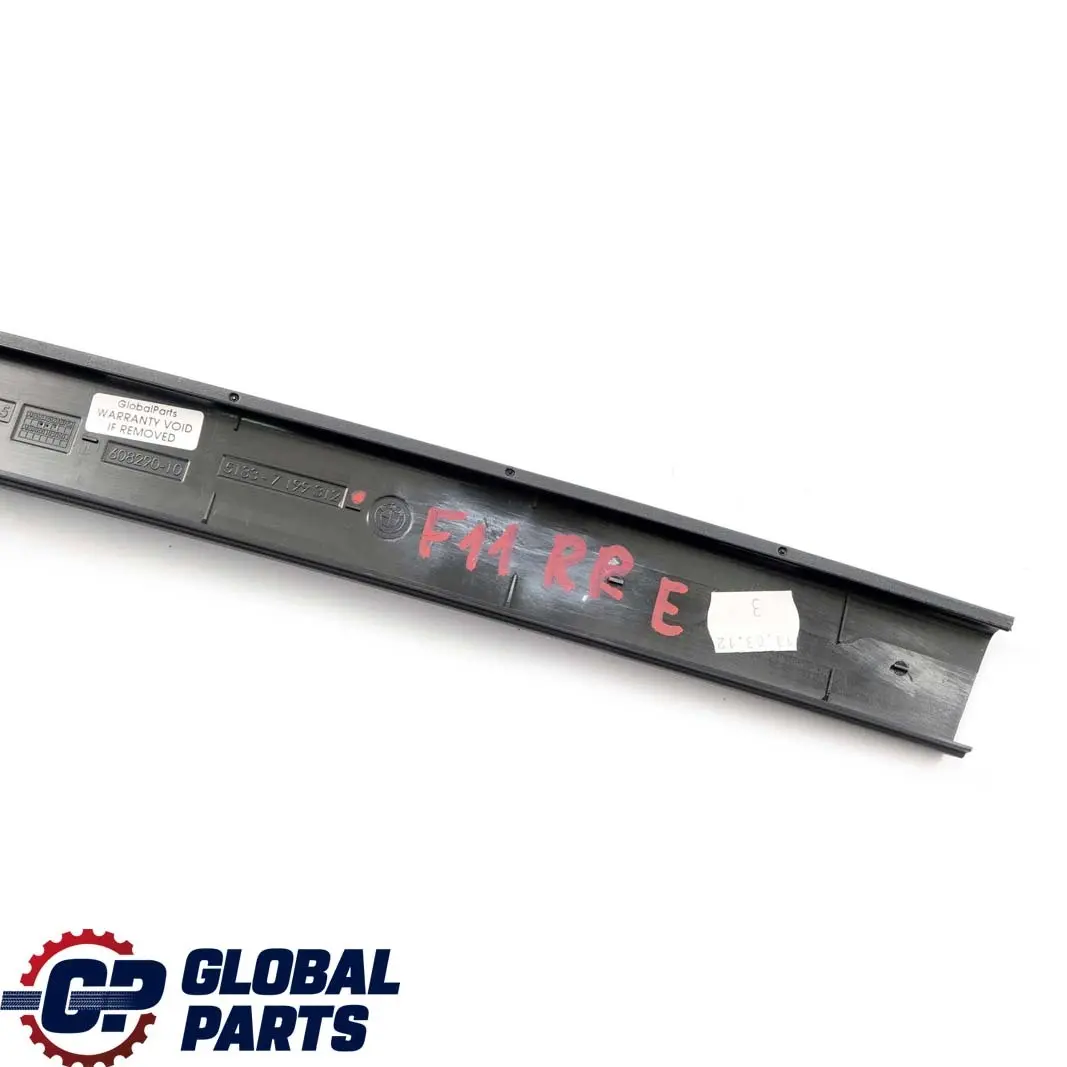 F11N Trasera Derecha O / S Ventana Guia Web Cubierta Trim Negro para BMW F11 con número de pieza 7199312 BMW F11 F11N Trasera Derecha O / S Ventana Guia Web Cubierta Trim Negro - SKU 7199312 - Número de pieza 7199312