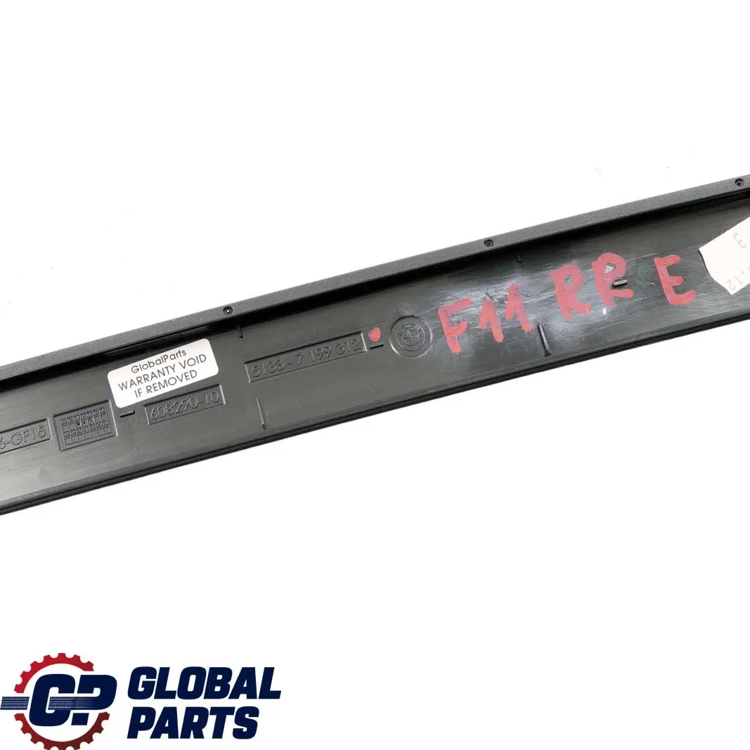 BMW 5 Series F11 F11N Rear Right O/S Window Guide Web Cover Trim Black - SKU 7199312 - Part number 7199312