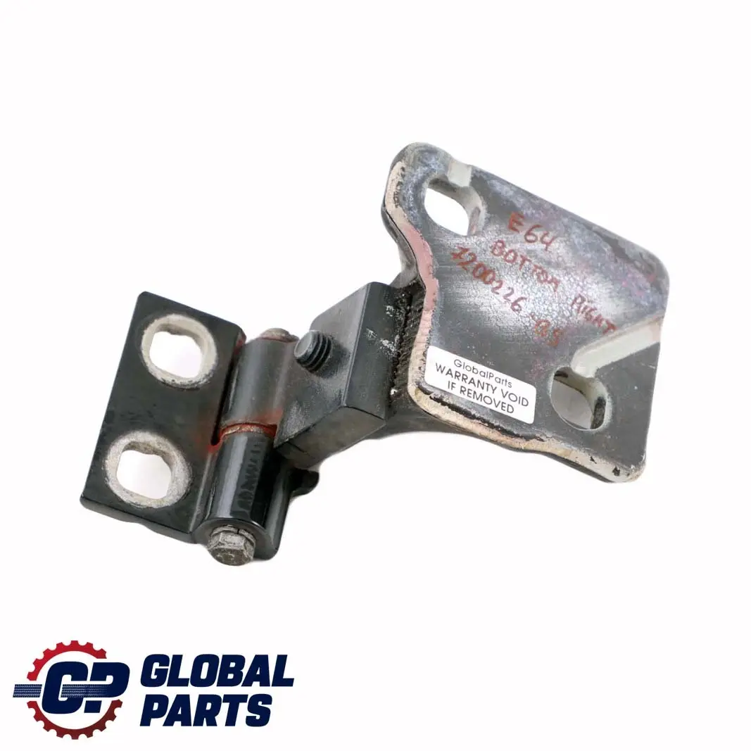 Door Hinge Bottom Lower Right O/S Black Sapphire 7072668 to BMW 6 Series E63 E64 with Part number 7200226 BMW 6 Series E63 E64 Door Hinge Bottom Lower Right O/S Black Sapphire 7072668 - SKU 7200226-BS - Part number 7200226