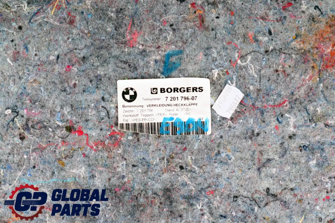 Trunk Boot Trim Panel Insert to BMW 3 Series E90 LCI Saloon with Part number 51497201796 BMW 3 Series E90 LCI Saloon Trunk Boot Trim Panel Insert - SKU 7201796 - Part number 51497201796