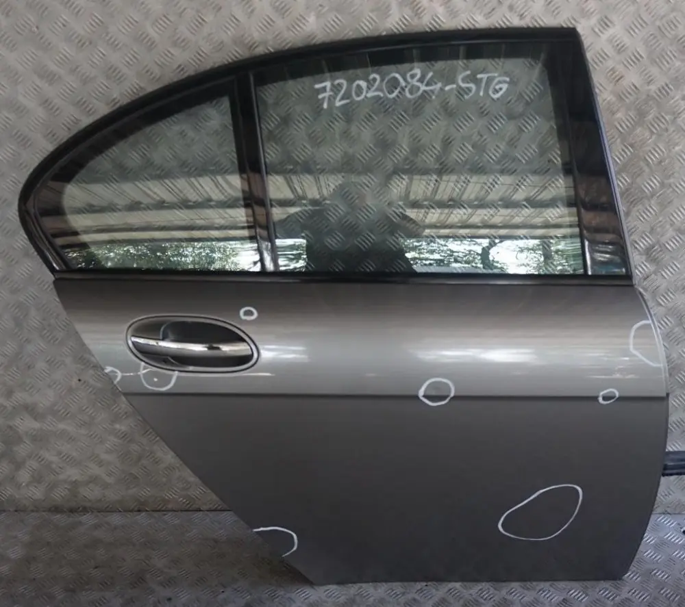 Door Rear Right O/S Sterlinggrau Grau Metallic - 472 to BMW 7 Series E65 with Part number 7202084 BMW 7 Series E65 Door Rear Right O/S Sterlinggrau Grau Metallic - 472 - SKU 7202084-STG - Part number 7202084