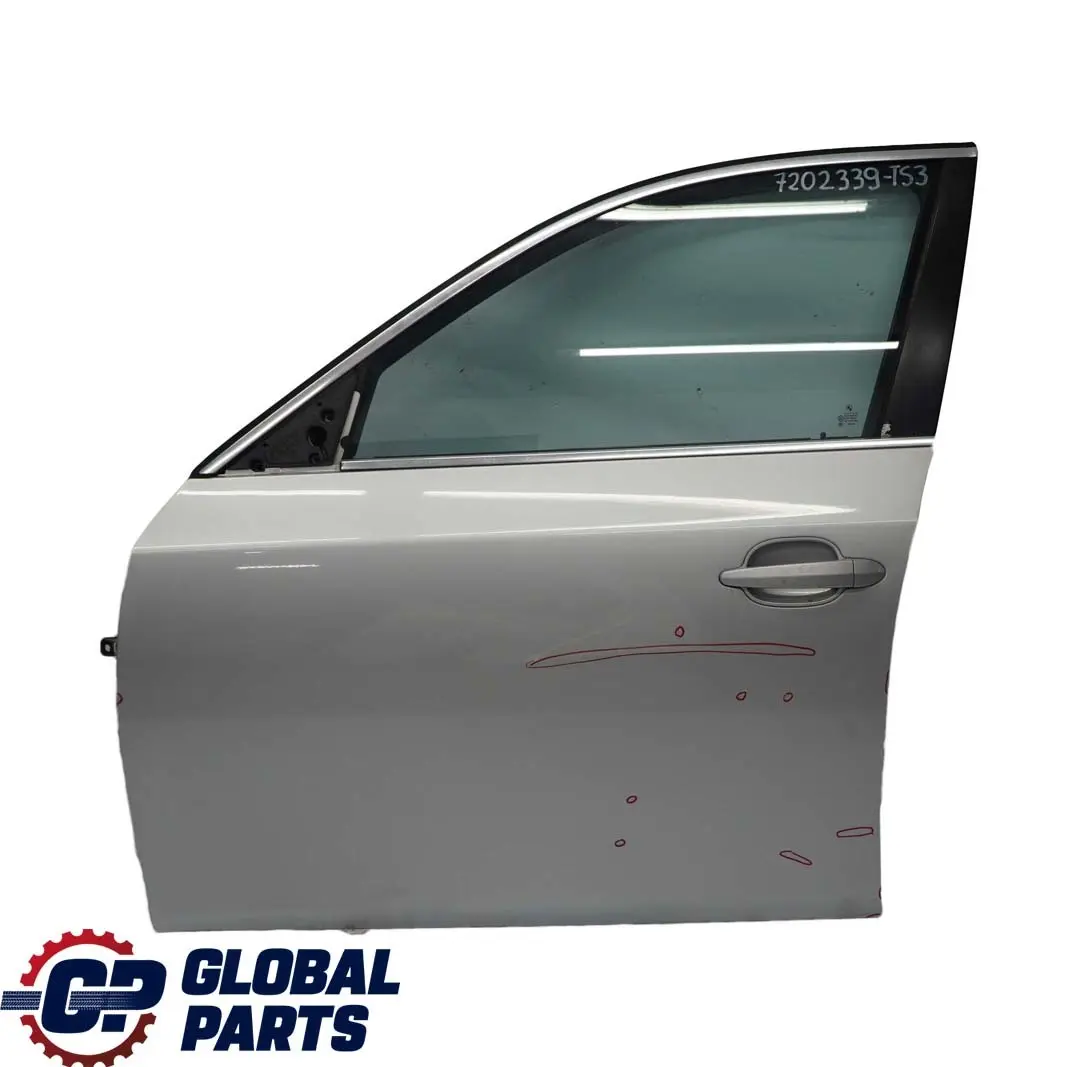Tür Vorne Links Titansilber Titan Silber Metallic - 354 für BMW 5 er E60 E61 3 mit Teilenummer 7202339 BMW 5 er E60 E61 3 Tür Vorne Links Titansilber Titan Silber Metallic - 354 - SKU 7202339-TS3 - Teilenummer 7202339
