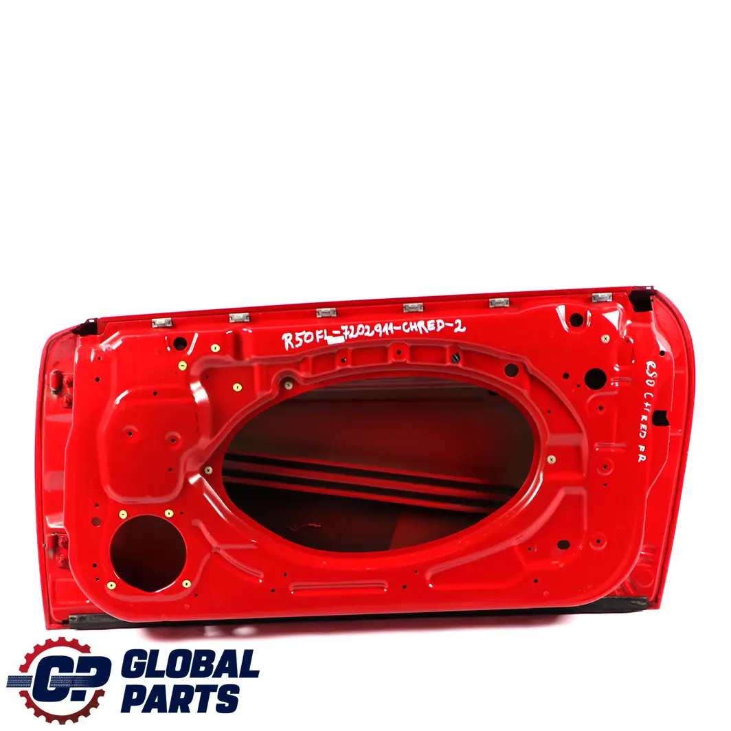 Front Right Door O/S Chili Red - 851 to Mini Cooper One 2 R50 R52 R53 with Part number 7202912 Mini Cooper One 2 R50 R52 R53 Front Right Door O/S Chili Red - 851 - SKU 7202912-CHRED2 - Part number 7202912