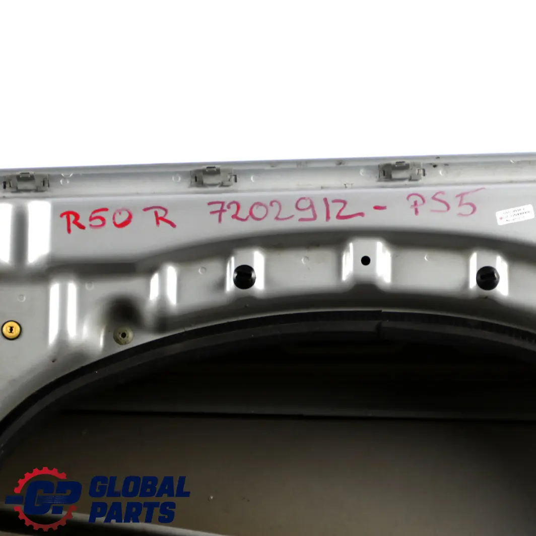 Door Front Right O/S Pure Silver Metallic - 900 to BMW Mini Cooper 5 R50 R52 R53 with Part number 7202912 BMW Mini Cooper 5 R50 R52 R53 Door Front Right O/S Pure Silver Metallic - 900 - SKU 7202912-PS5 - Part number 7202912