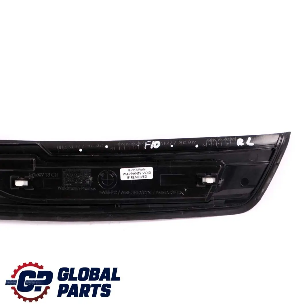 Entrance Door Cover Trim Strip Rear Left N/S Illuminated to BMW F10 F11 with Part number 7203609 BMW F10 F11 Entrance Door Cover Trim Strip Rear Left N/S Illuminated - SKU 7203609 - Part number 7203609