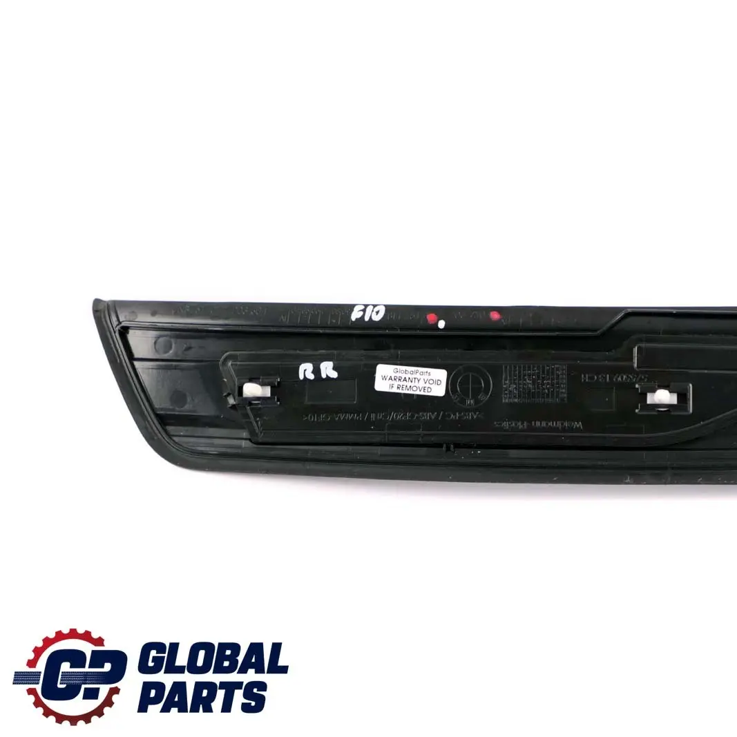 Right Entrance Door Cover Trim Sill Strip Illuminated to BMW F10 F11 Rear with Part number 7203610 BMW F10 F11 Rear Right Entrance Door Cover Trim Sill Strip Illuminated - SKU 7203610 - Part number 7203610