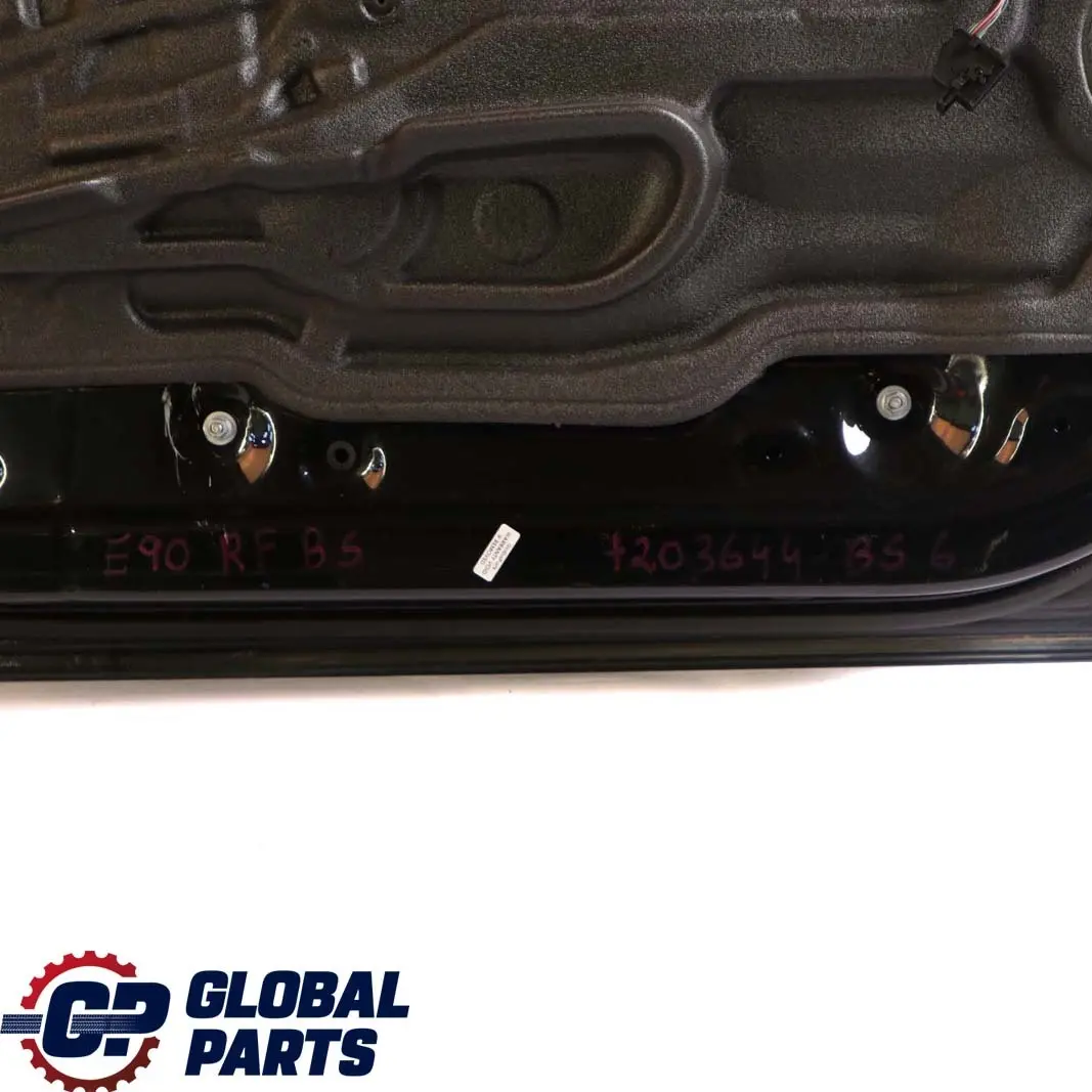 Door Front Right O/S Black Sapphire Metallic - 475 to BMW 3 Series E90 E91 6 with Part number 7203644 BMW 3 Series E90 E91 6 Door Front Right O/S Black Sapphire Metallic - 475 - SKU 7203644-BS6 - Part number 7203644