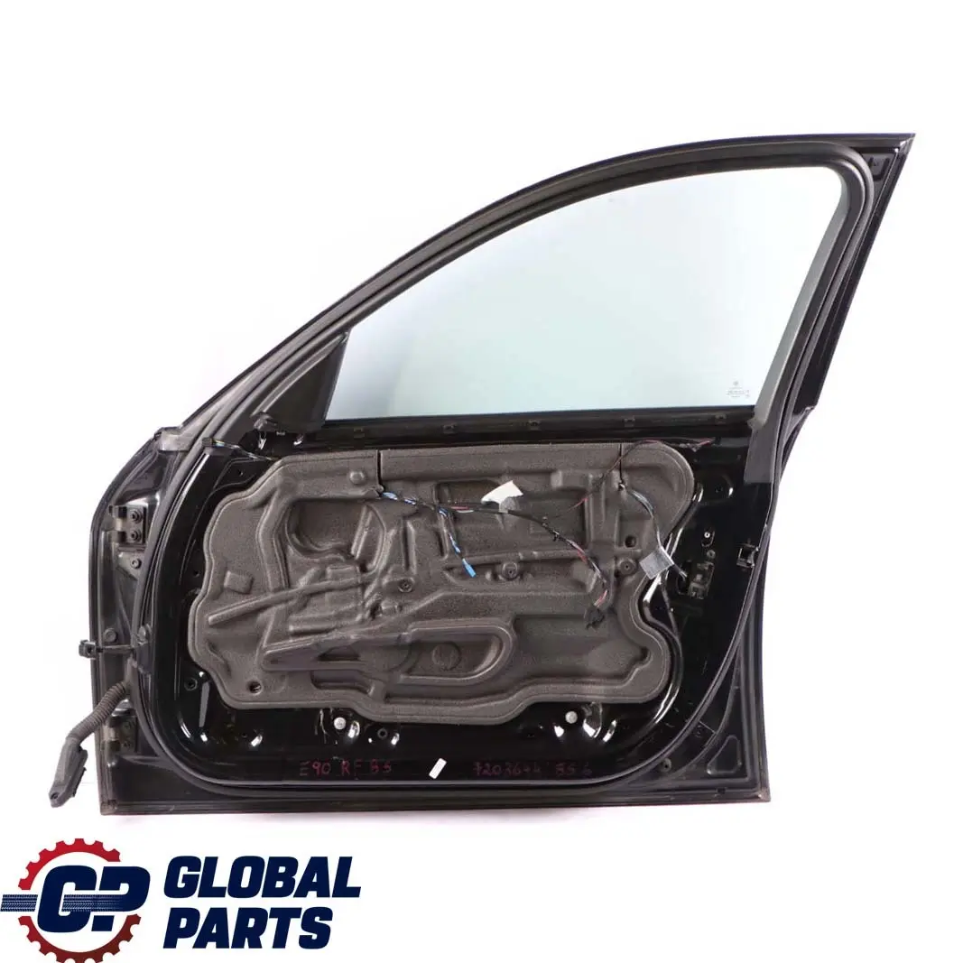 Door Front Right O/S Black Sapphire Metallic - 475 to BMW 3 Series E90 E91 6 with Part number 7203644 BMW 3 Series E90 E91 6 Door Front Right O/S Black Sapphire Metallic - 475 - SKU 7203644-BS6 - Part number 7203644