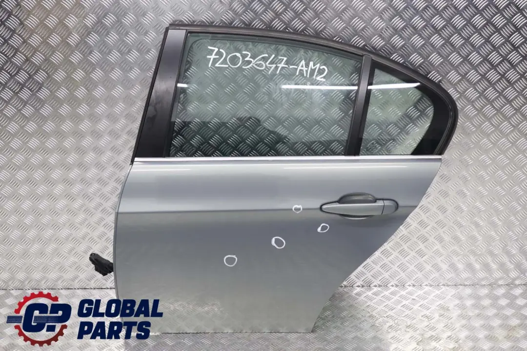 Door Rear Left N/S Arktis Arctic Metallic - A34 to BMW 3 Series E90 with Part number 7203647 BMW 3 Series E90 Door Rear Left N/S Arktis Arctic Metallic - A34 - SKU 7203647-AM2 - Part number 7203647