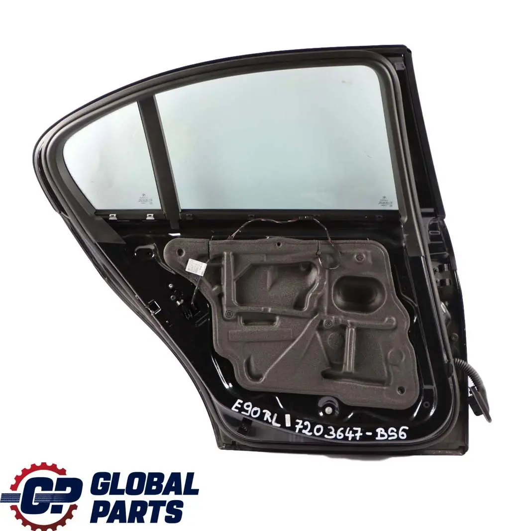 Door Rear Left N/S Black Sapphire Metallic - 475 to BMW 3 Series E90 6 with Part number 7203647 BMW 3 Series E90 6 Door Rear Left N/S Black Sapphire Metallic - 475 - SKU 7203647-BS6 - Part number 7203647