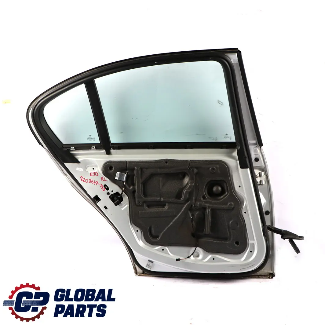 BMW 3 E90 Saloon Door Rear Left N/S Titansilber Silver Silber Metallic - 354 - SKU 7203647-TS3 - Part number 7203647