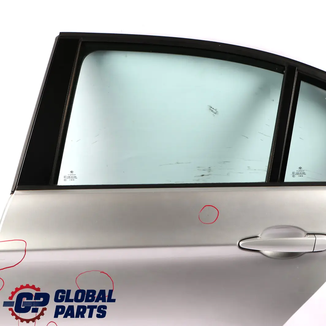 Door Rear Left N/S Titansilber Silver Silber Metallic - 354 to BMW 3 E90 Saloon with Part number 7203647 BMW 3 E90 Saloon Door Rear Left N/S Titansilber Silver Silber Metallic - 354 - SKU 7203647-TS3 - Part number 7203647