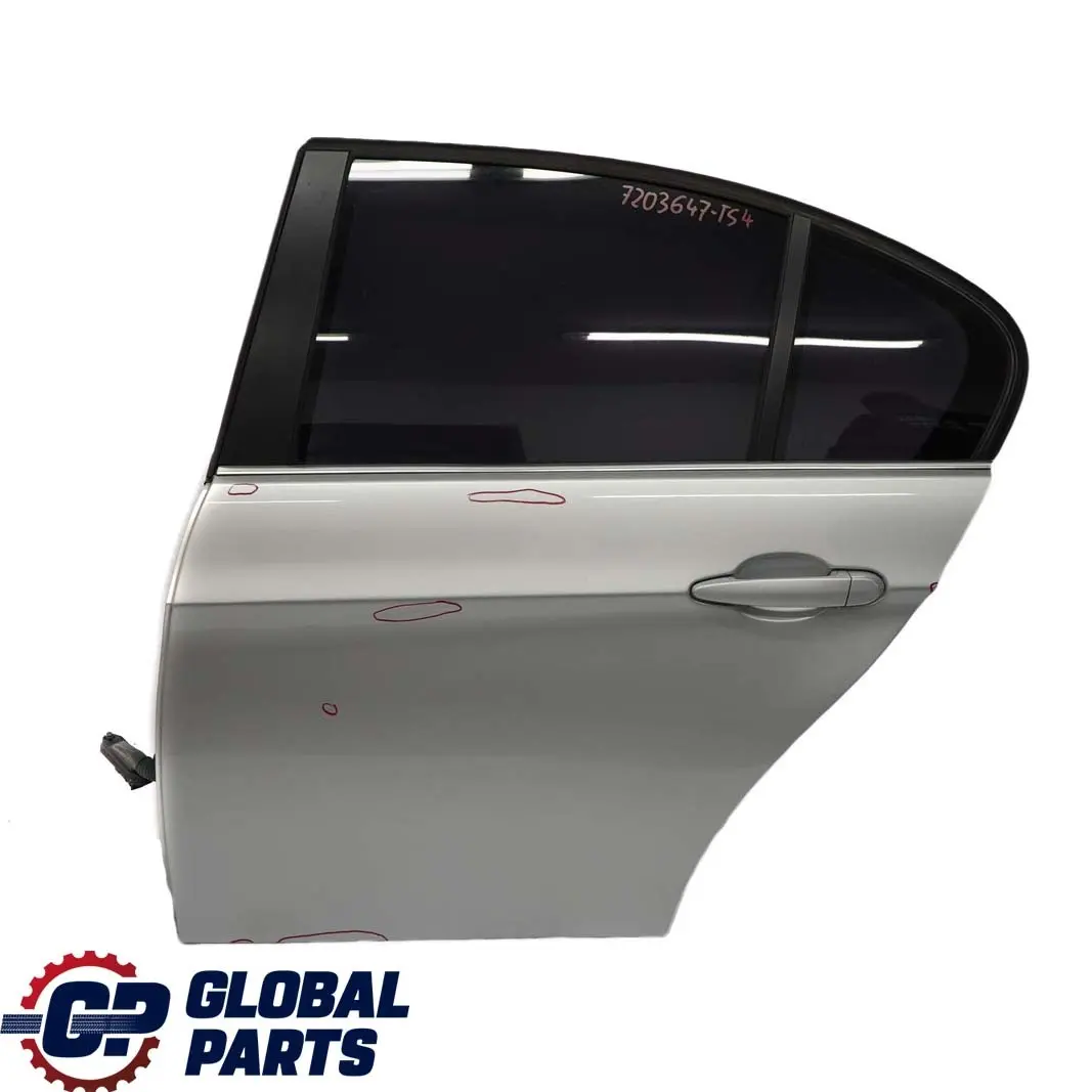 Door Rear Left N/S Titansilber Silver Silber Metallic - 354 to BMW 3 Series E90 4 with Part number 7203647 BMW 3 Series E90 4 Door Rear Left N/S Titansilber Silver Silber Metallic - 354 - SKU 7203647-TS4 - Part number 7203647