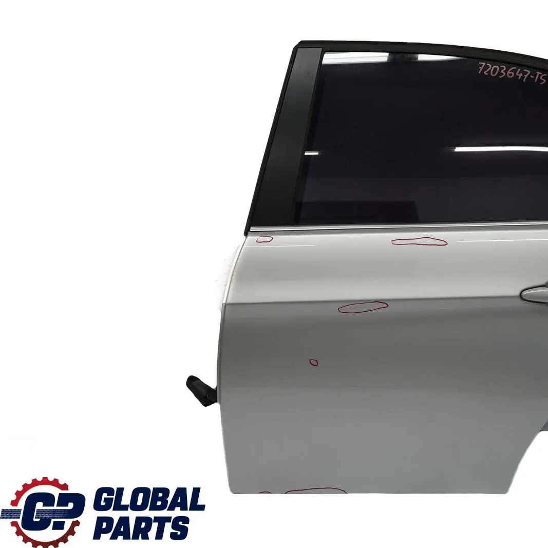Door Rear Left N/S Titansilber Silver Silber Metallic - 354 to BMW 3 Series E90 4 with Part number 7203647 BMW 3 Series E90 4 Door Rear Left N/S Titansilber Silver Silber Metallic - 354 - SKU 7203647-TS4 - Part number 7203647