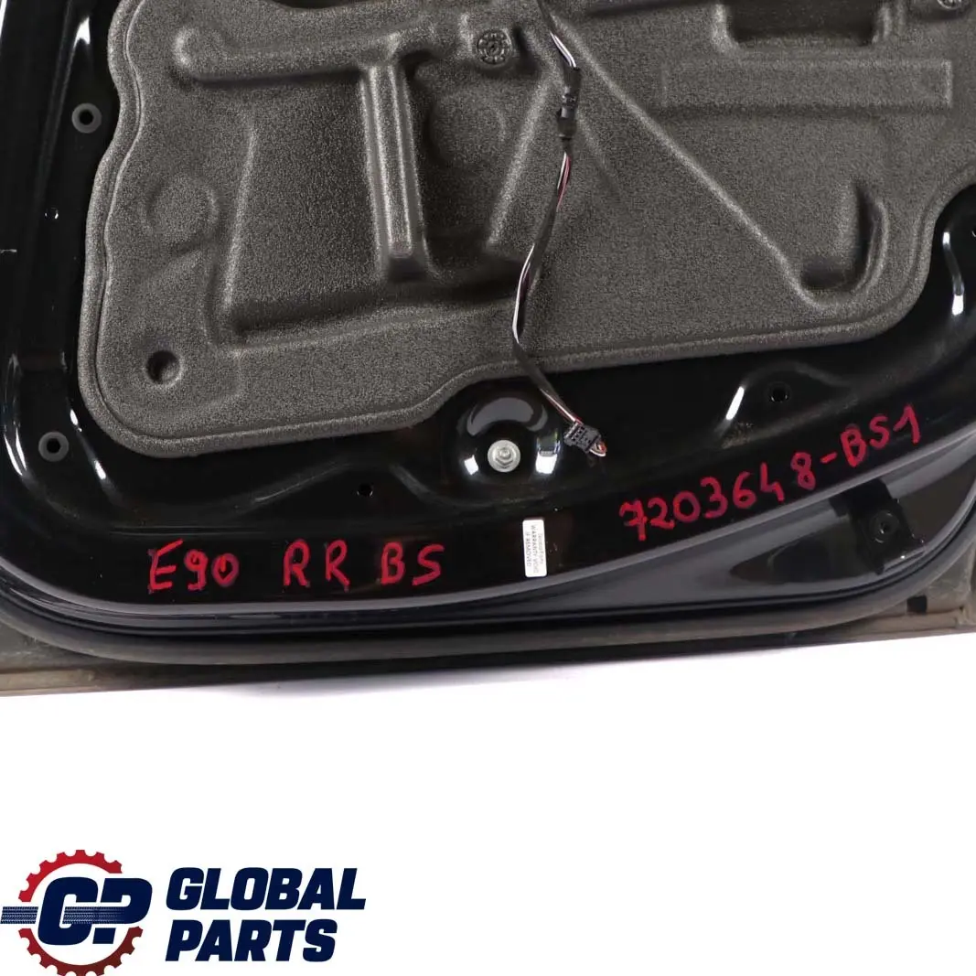 Door Rear Right O/S Black Sapphire Metallic - 475 to BMW 3 Series E90 2 with Part number 7203648 BMW 3 Series E90 2 Door Rear Right O/S Black Sapphire Metallic - 475 - SKU 7203648-BS2 - Part number 7203648