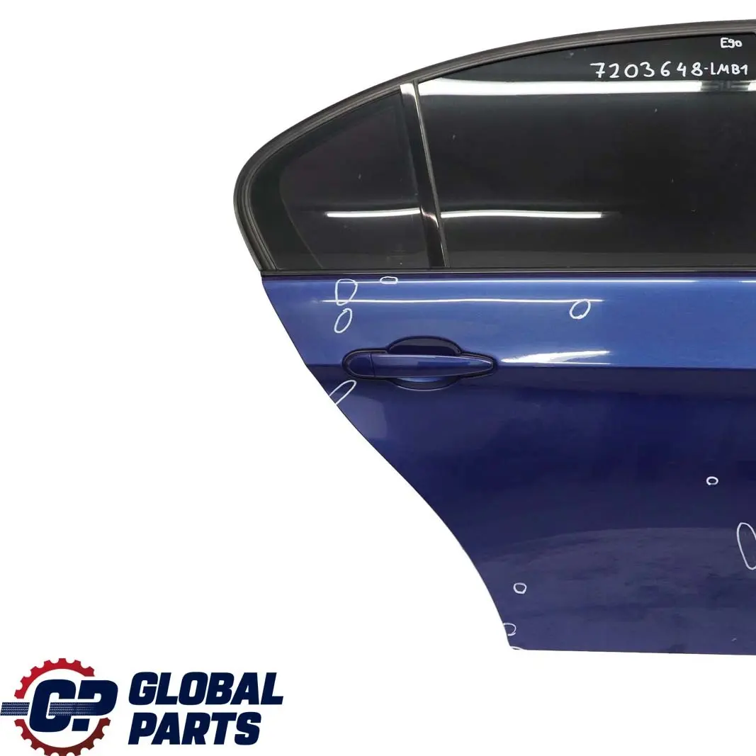 Door Rear Right O/S Le Mans Blue Metallic - 381 to BMW 3 Series E90 with Part number 7203648 BMW 3 Series E90 Door Rear Right O/S Le Mans Blue Metallic - 381 - SKU 7203648-LMB1 - Part number 7203648