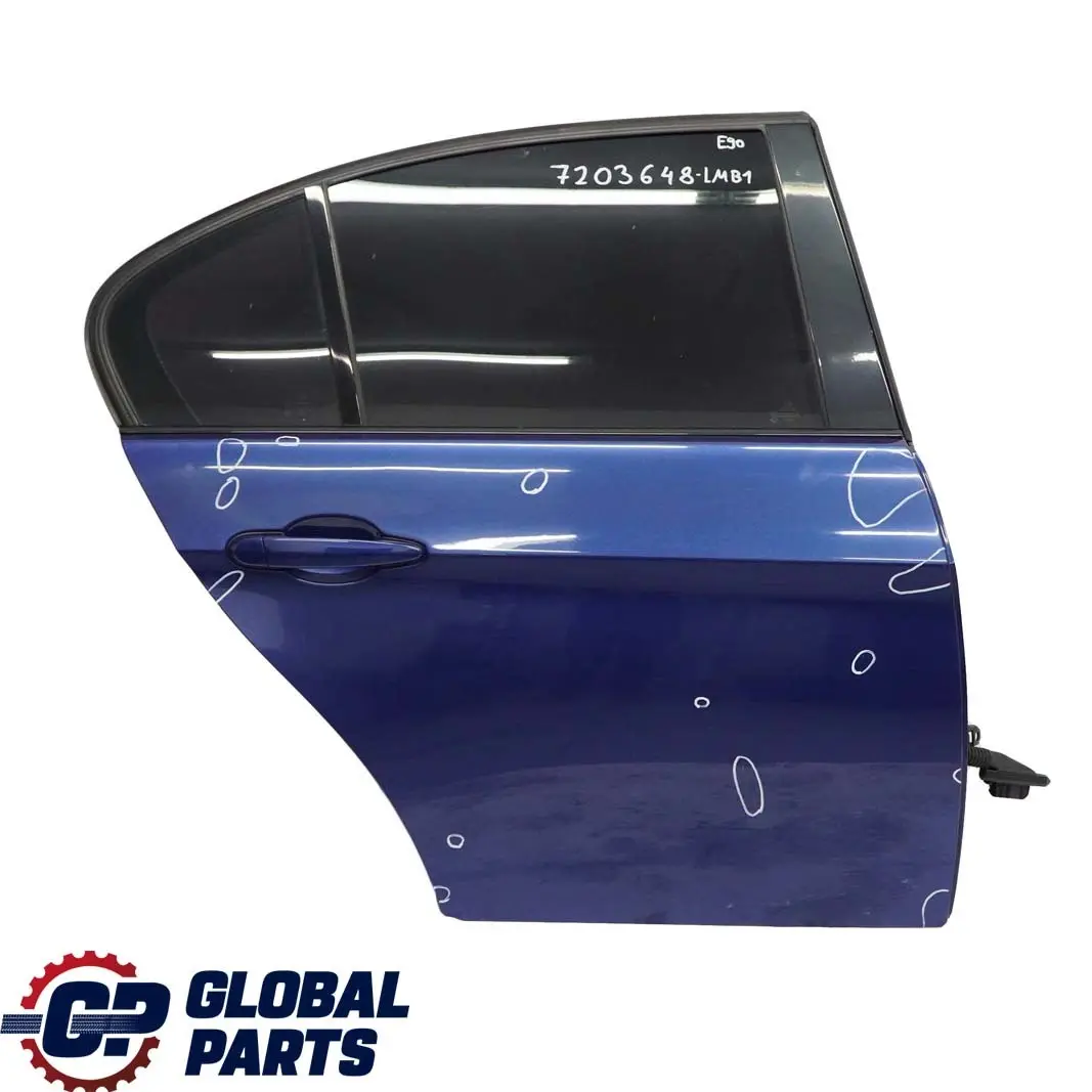 Door Rear Right O/S Le Mans Blue Metallic - 381 to BMW 3 Series E90 with Part number 7203648 BMW 3 Series E90 Door Rear Right O/S Le Mans Blue Metallic - 381 - SKU 7203648-LMB1 - Part number 7203648