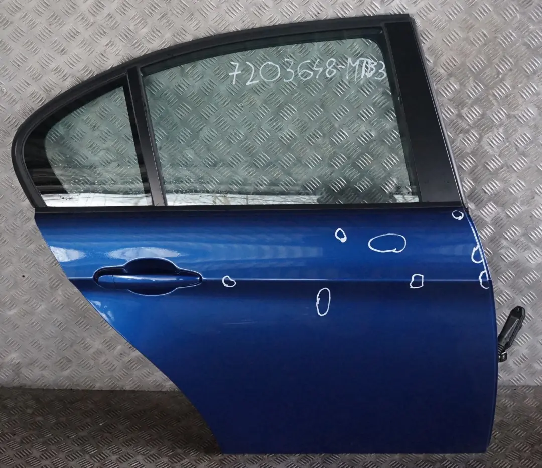 Door Rear Right O/S Montegoblau Blue Blau Metallic A51 to BMW 3 Series E90 with Part number 7203648 BMW 3 Series E90 Door Rear Right O/S Montegoblau Blue Blau Metallic A51 - SKU 7203648-MTB3 - Part number 7203648