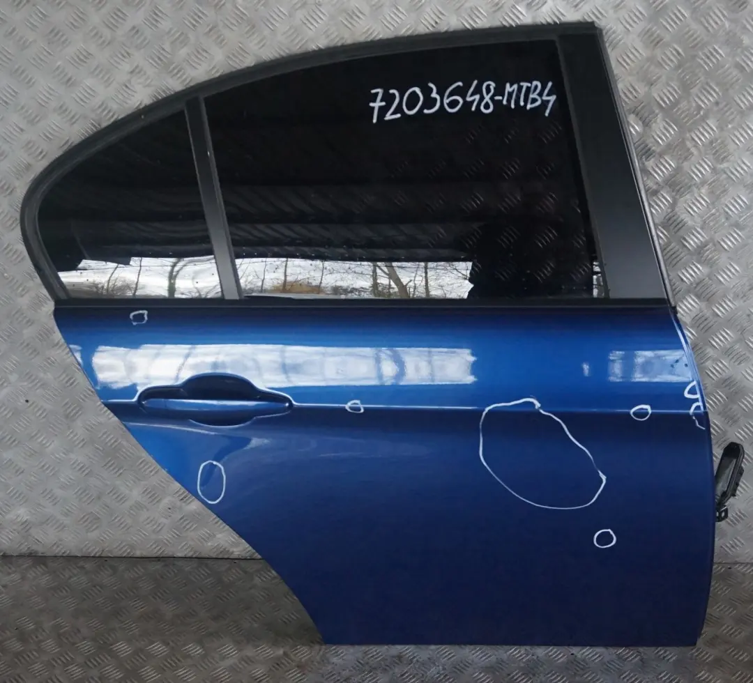 Beifahrer Tür Hinten Rechts Montegoblau Blau Metallic - A51 für BMW 3 er E90 mit Teilenummer 7203648 BMW 3 er E90 Beifahrer Tür Hinten Rechts Montegoblau Blau Metallic - A51 - SKU 7203648-MTB4 - Teilenummer 7203648