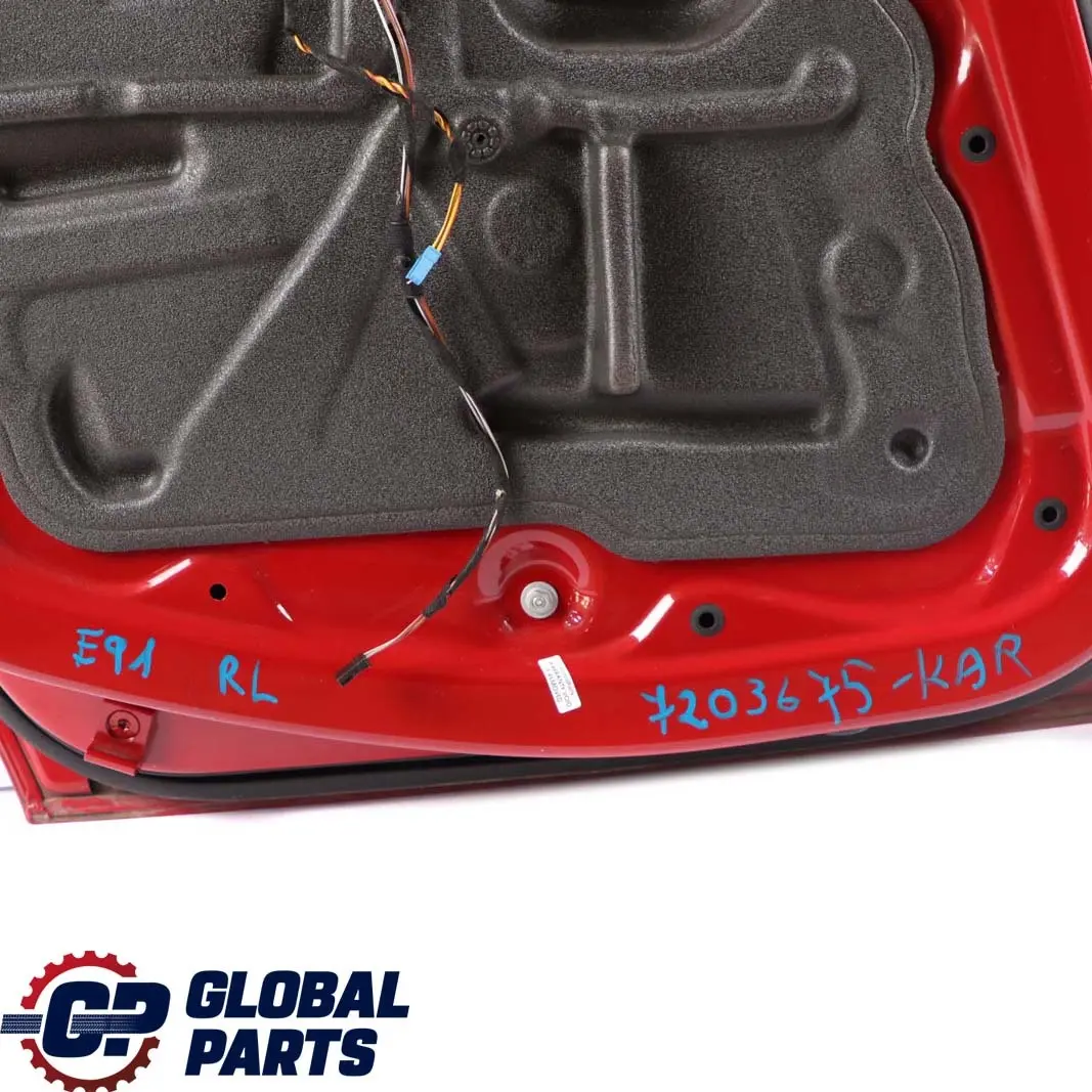 Door Rear Left N/S Karmesinrot Crimson Red - A61 to BMW 3 Series E91 Touring with Part number 7203675 BMW 3 Series E91 Touring Door Rear Left N/S Karmesinrot Crimson Red - A61 - SKU 7203675-KAR - Part number 7203675