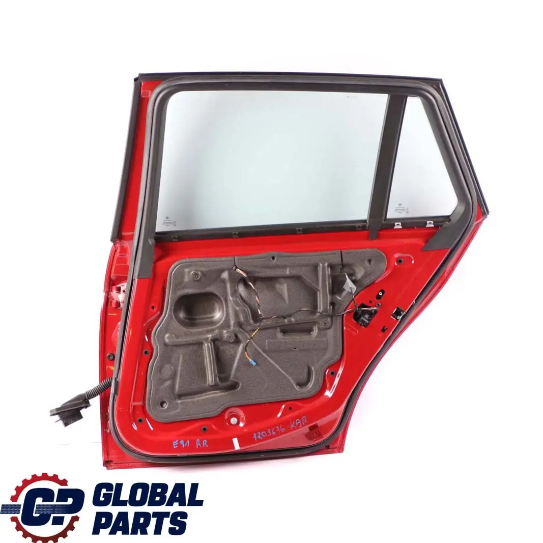 BMW 3 Series E91 Touring Door Rear Right O/S Karmesinrot Crimson Red - A61 - SKU 7203676-KAR - Part number 7203676