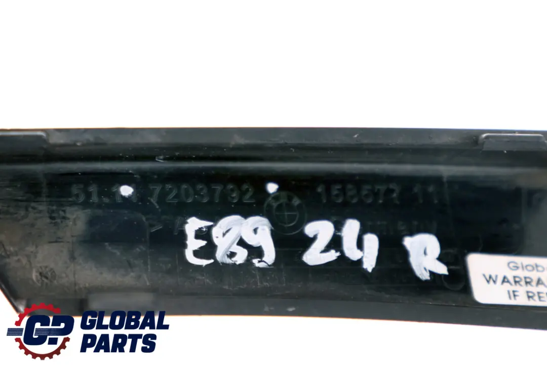 BMW Z4 Series E89 Roadster Front Bumper Cover Trim Right O/S Black - SKU 7203792 - Part number 7203792