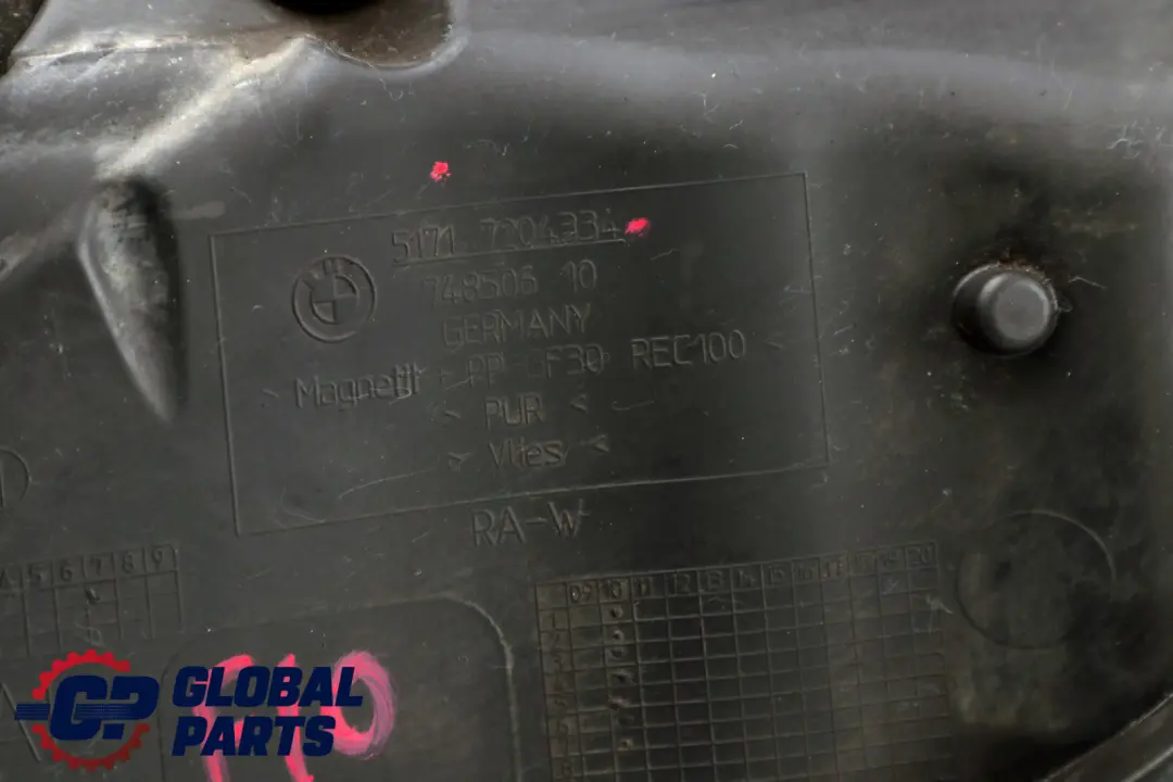  Mamparo Cortafuegos BMW F10 F11 Motor Sección Superior Central - SKU 7204334 - Número de pieza 7204334