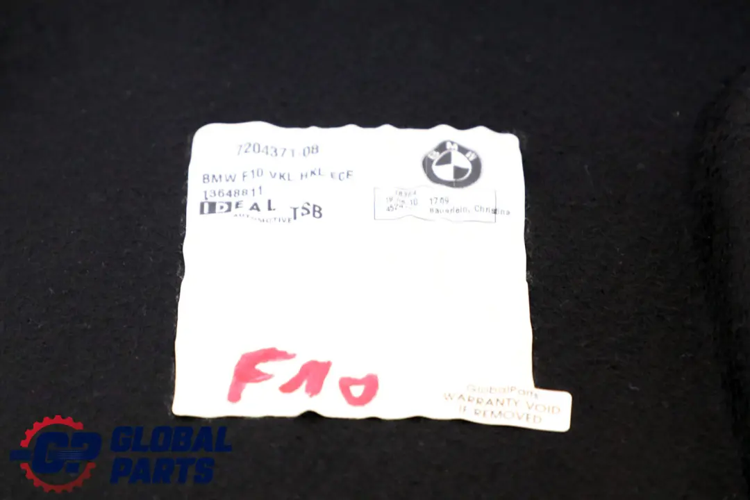Panel Cubierta Tapa Maletero Bota Negro para BMW F10 con número de pieza 7204372 BMW F10 Panel Cubierta Tapa Maletero Bota Negro - SKU 7204372 - Número de pieza 7204372