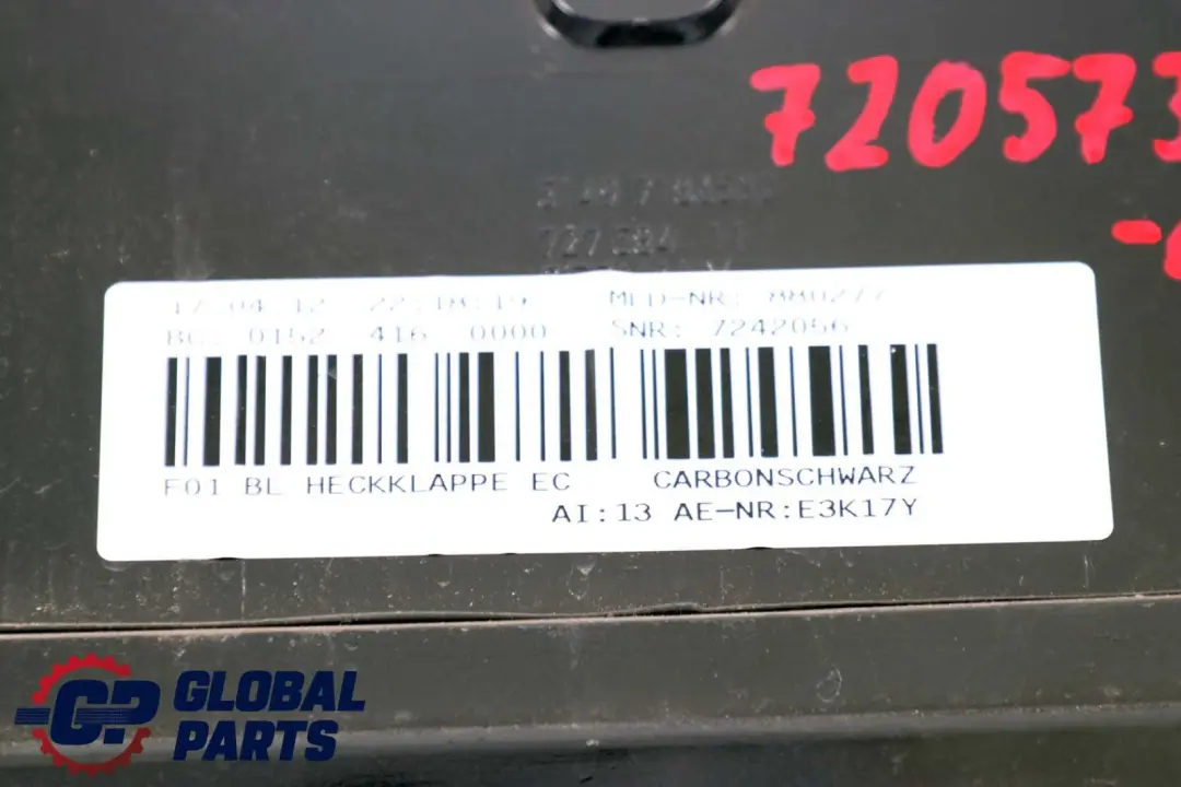 Finisher Trunk Boot Lid Cover Carbonschwarz Metallic Black to BMW 7 Series F01 F02 with Part number 7205731 BMW 7 Series F01 F02 Finisher Trunk Boot Lid Cover Carbonschwarz Metallic Black - SKU 7205731-CAR - Part number 7205731