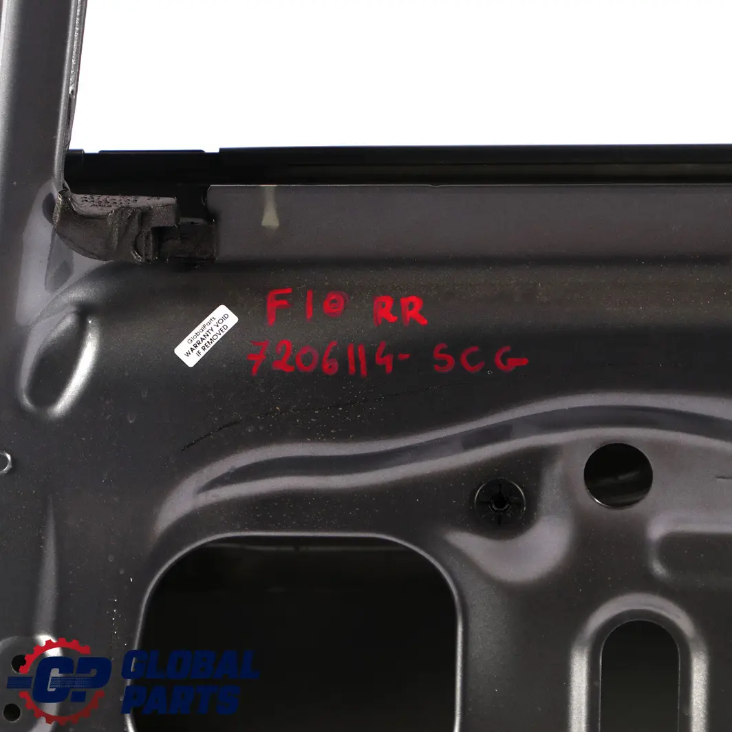 Door Rear Right O/S Spacegrau Space Grey Metallic - A52 to BMW 5 Series F10 with Part number 7206114 BMW 5 Series F10 Door Rear Right O/S Spacegrau Space Grey Metallic - A52 - SKU 7206114-SCG - Part number 7206114