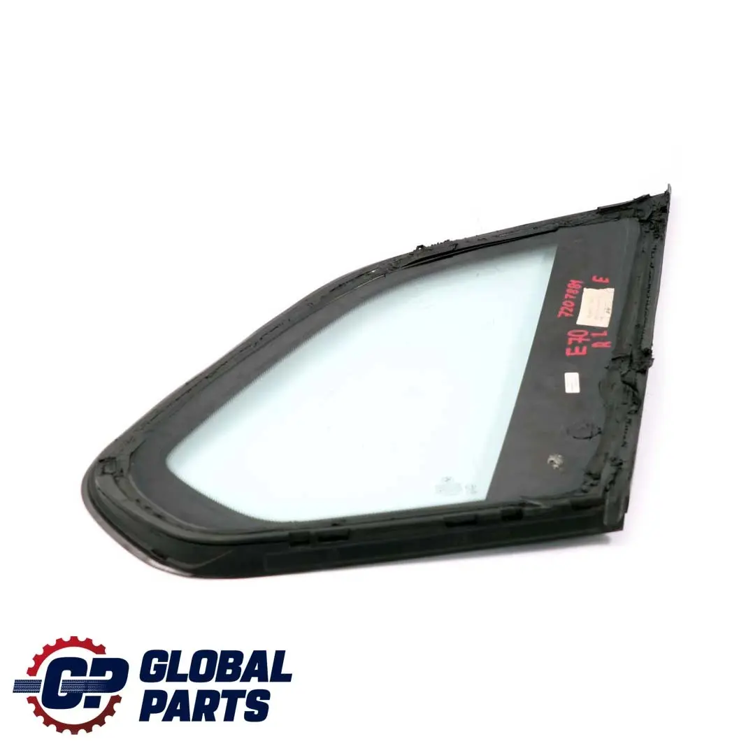 BMW X5 E70 Green Side Window With Gasket Rear Left N/S Glass AS2 - SKU 7207881 - Part number 7207881