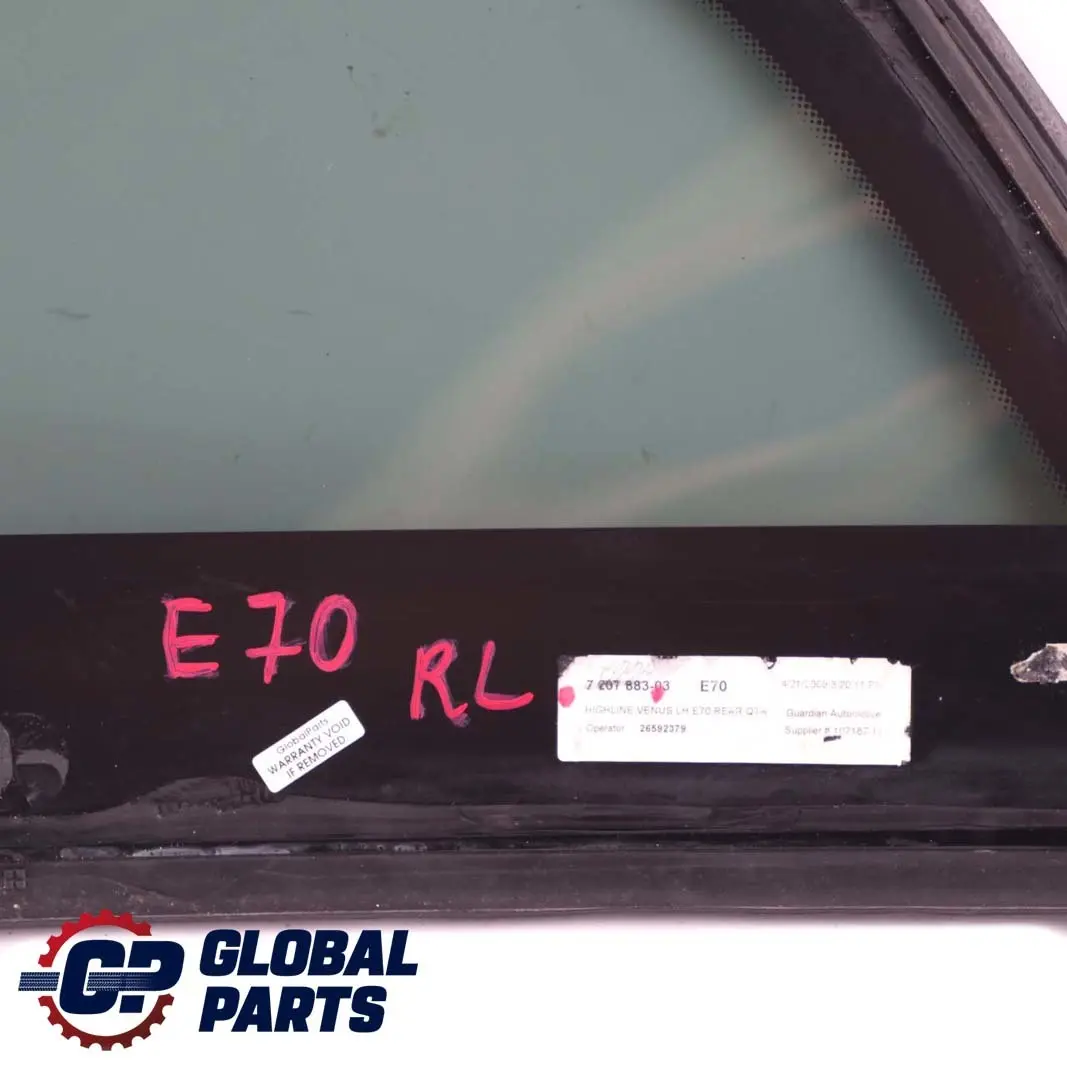 BMW X5 Series E70 Joint noir vitre fenetre laterale arriere gauche AS3 - SKU 7207885-1 - Numéro de pièce 7207883