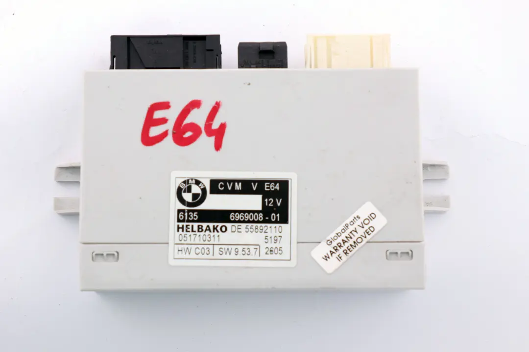 E64N Cabrio Convertible Folding Top Roof ECU Module 6969008 to BMW E64 with Part number 7209145 BMW E64 E64N Cabrio Convertible Folding Top Roof ECU Module 6969008 - SKU 7209145 - Part number 7209145